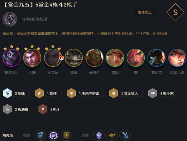 云顶之弈S6赏金猎人羁绊怎么玩 赏金猎人选什么BUFF